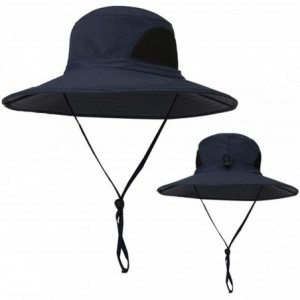 Sun Hats Fishing Hat- Safari Hat Cap with UPF 50 Sun Protection for Men and Women - Navy - CE18O2MXCNY $14.59