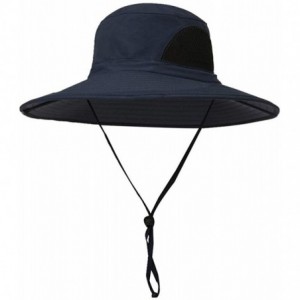 Sun Hats Fishing Hat- Safari Hat Cap with UPF 50 Sun Protection for Men and Women - Navy - CE18O2MXCNY $14.59