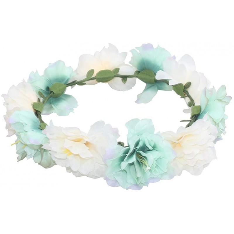 Headbands Flower Crown Floral Hair Wreath Wedding Headband Festival Garland - 4-Green - CD18S44342I $9.77