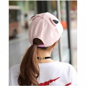 Sun Hats Women's Cartoon Cat Ears Cap Baseball Sun Hats - Black - CA188Q9X2A4 $9.89