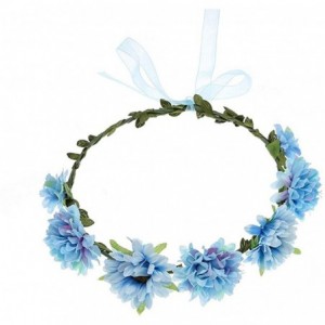 Headbands Women Flower Wreath Crown Floral Wedding Garland Headband Boho Festival Beach Party Hair Band - Multicolor4 - CM18N...