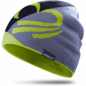 Skullies & Beanies Winter Knit Beanie Sports Hat Warm Outdoors Cap Hiking Bicycling Running Cycling - Lemon - C2187I7GG38 $24.66