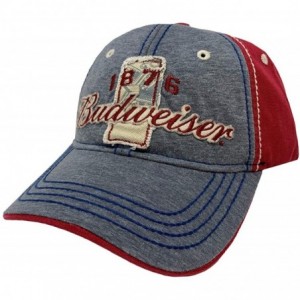 Baseball Caps Budweiser Game Time Adjustable Hat (Red/Heather Blue) - CR18W2QUOC3 $10.14