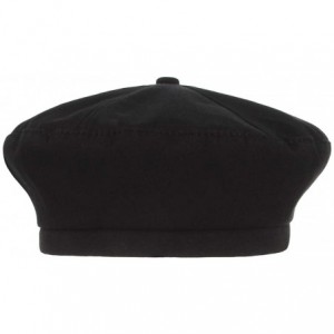 Berets Womens Classic Beret Hat Summer French Beret Solid Color Beanie Cap Hat - Black - C118WGIGLEG $10.45