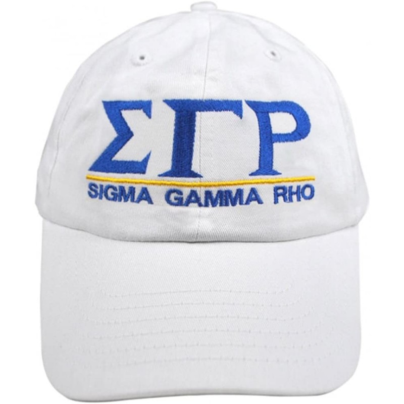 Skullies & Beanies Sigma Gamma Rho World Famous Line Hat - White - CS12EQKKVOL $23.35