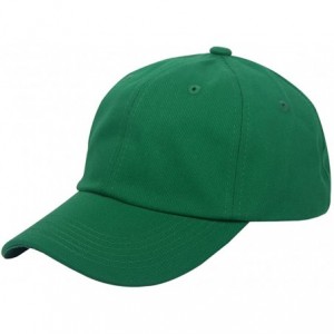 Baseball Caps Cotton Plain Baseball Cap Adjustable .Polo Style Low Profile(Unconstructed hat) - Green - CG188ZUM0QH $20.40