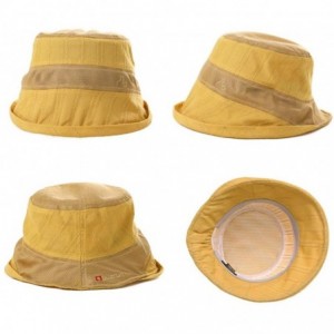 Bucket Hats Fishing Bucket Hat for Men Women Foldable UPF50+ Chin Strap - 99749_yellow - CB18RYS2N0Y $12.36