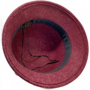 Bucket Hats 100% Wool Vintage Felt Cloche Bucket Bowler Hat Winter Women Church Hats - Fuchsia57 - C618W82Y8TK $25.62