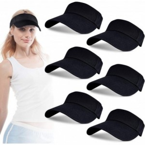Visors 6 Pcs Sun Sports Visor Hat Adjustable Cap for Men Women - Color Set B - CZ18XDHEN89 $17.66