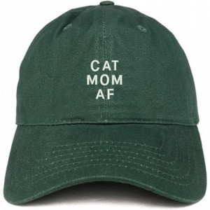 Baseball Caps Cat Mom AF Embroidered Soft Cotton Dad Hat - Hunter - CT18EYTYRTL $16.79