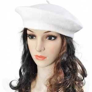 Skullies & Beanies Spring Beret Hat Flat Cap Women Wool Berets Hat Caps Casquette Female Warm Winter Cap - Yellow - CQ18A2X67...