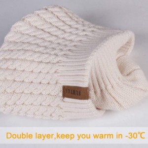 Skullies & Beanies Winter Beanie for Women Warm Knit Bobble Skull Cap Big Fur Pom Pom Hats for Women - 15 Light Pink - CH1855...