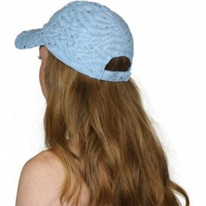 Baseball Caps Womens Sequin Trim Baseball Cap - Light Blue - C911THI9437 $12.35