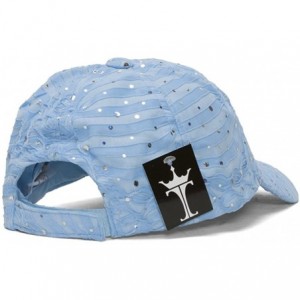 Baseball Caps Womens Sequin Trim Baseball Cap - Light Blue - C911THI9437 $12.35