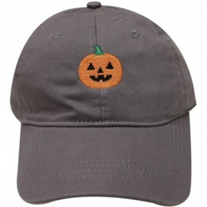 Baseball Caps Halloween Pumpkin Cotton Baseball Dad Caps - Charcoal - CW12M1OAE6D $14.49