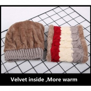 Skullies & Beanies Fleece Lined Women Knit Beanie Scarf Set for Girl Winter Ski Hat with Pompom - C1-black - C418AY9ELNK $30.66