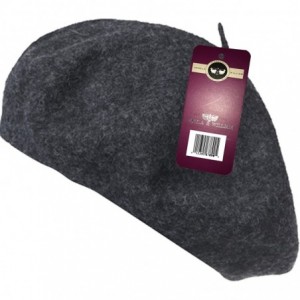 Berets Winter 100% Wool Warm French Art Basque Beret Tam Beanie Hat Cap - Charcoal - C912MAOZOLO $13.26