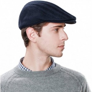 Newsboy Caps Wool Newsboy Cap Earflap Trapper Hat Winter Warm Lined Fashion Unisex 56-60CM - 69148_navy - C912OB0GMV1 $30.72