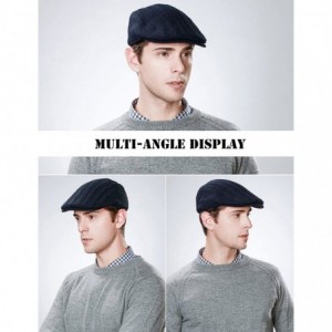 Newsboy Caps Wool Newsboy Cap Earflap Trapper Hat Winter Warm Lined Fashion Unisex 56-60CM - 69148_navy - C912OB0GMV1 $13.74