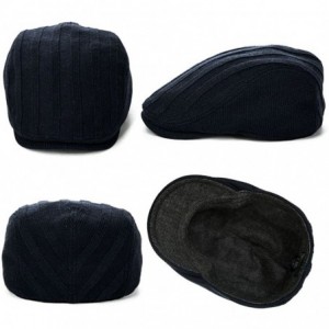 Newsboy Caps Wool Newsboy Cap Earflap Trapper Hat Winter Warm Lined Fashion Unisex 56-60CM - 69148_navy - C912OB0GMV1 $13.74