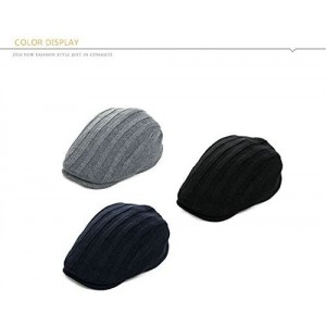 Newsboy Caps Wool Newsboy Cap Earflap Trapper Hat Winter Warm Lined Fashion Unisex 56-60CM - 69148_navy - C912OB0GMV1 $13.74