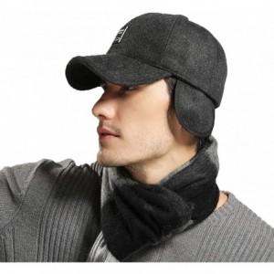 Baseball Caps Woolen Peaked Baseball Earmuffs - C Black - CD18L25OLST $11.38