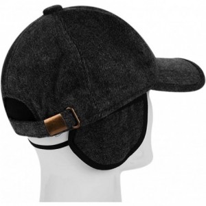 Baseball Caps Woolen Peaked Baseball Earmuffs - C Black - CD18L25OLST $11.38