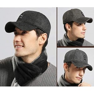 Baseball Caps Woolen Peaked Baseball Earmuffs - C Black - CD18L25OLST $11.38