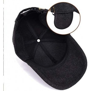 Baseball Caps Woolen Peaked Baseball Earmuffs - C Black - CD18L25OLST $11.38