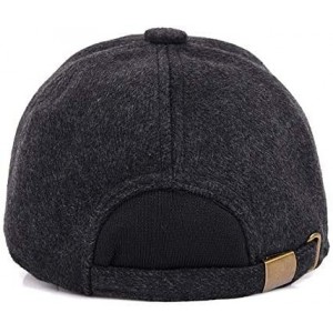 Baseball Caps Woolen Peaked Baseball Earmuffs - C Black - CD18L25OLST $11.38