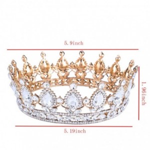 Headbands Vintage Wedding Crystal Rhinestone Crown Bridal Queen King Tiara Crowns-Pink - Pink - CS18WSE4QRU $40.53