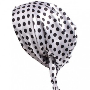 Skullies & Beanies Soft Satin Head Scarf Sleeping Cap Hair Covers Turbans Bonnet Headwear for Women - White - CB18I0XY0OT $11.23