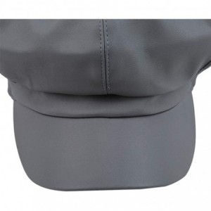 Newsboy Caps Women Newsboy Hat Cap for Ladies Visor Beret Hat - 3c116-pu Leather-gray - CA18Y4A73CG $8.00