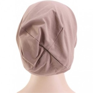 Skullies & Beanies Satin Silk Lined Sleep Cap Beanie Premium Cotton Chemo Caps Lightweight- Cozy Girl Slap Headwear Gifts - K...