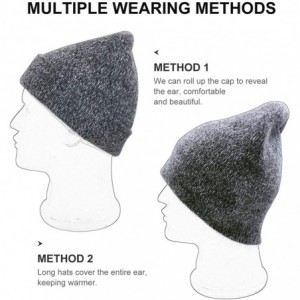 Skullies & Beanies Thinsulate Thermal Lining -5℉ Winter Hat Wool Acrylic Knit Gloves Caps Set - Dark Grey Hat - CO18ZC46GU9 $...