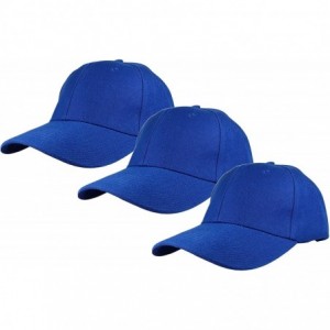 Baseball Caps Plain Baseball Cap Adjustable Back Strap 3 PC - Royal Blue - C418C5NC0OX $7.77