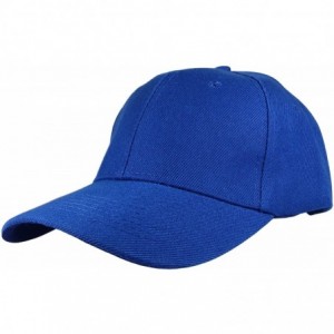 Baseball Caps Plain Baseball Cap Adjustable Back Strap 3 PC - Royal Blue - C418C5NC0OX $7.77