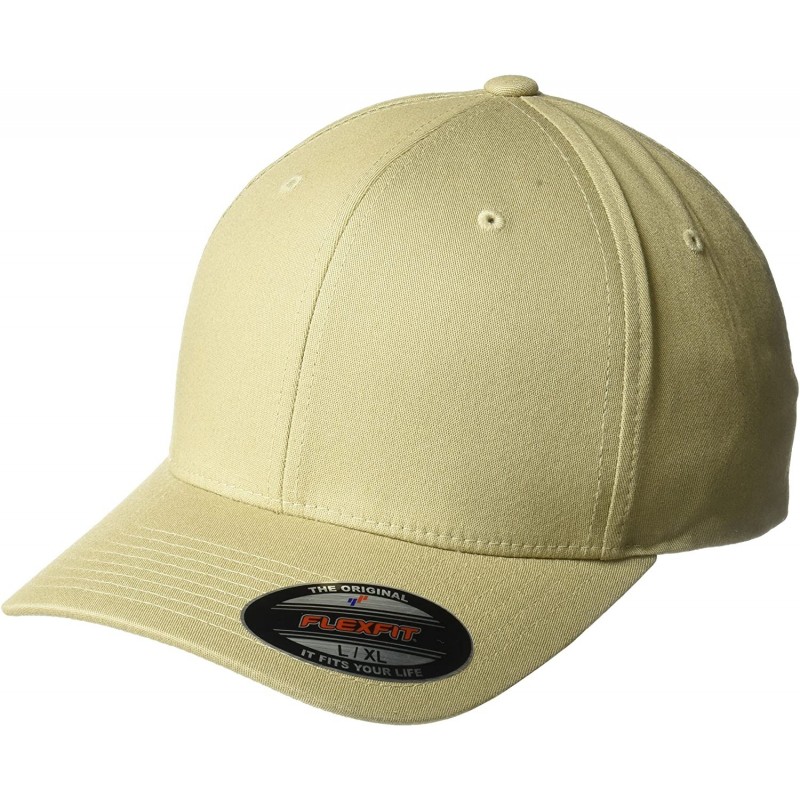 Visors Cotton Twill Fitted Cap - Khaki - CQ113MH2VON $11.88