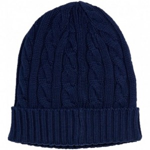 Skullies & Beanies Men/Women's Cotton Knit Beanies Hat - Navy - CL18H0XU0SC $10.38