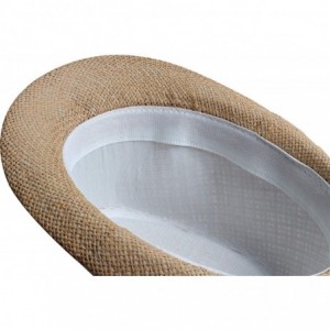 Fedoras Fedora Hats for Men & Women Tribly Short Brim Summer Paper - 08 - Khaki - CB18W3UWRUD $10.37