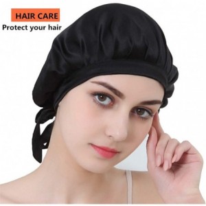 Skullies & Beanies Natural Sleep Bonnet Beauty - Black - CP17YL3IATW $15.23