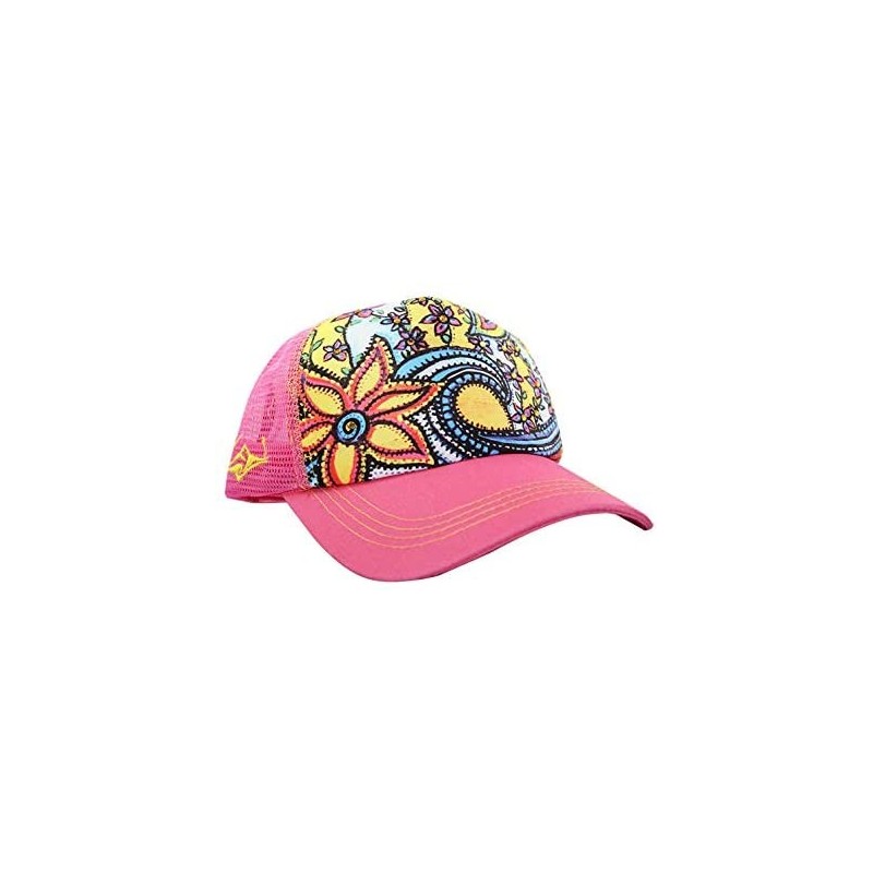 Baseball Caps Trucker Hats for Women - Snapback Woman Caps in Lively Colors - Waveflower - Fuchsia - CE18Y93QYOO $23.18