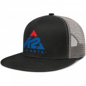 Baseball Caps K-2-Sports-Logo Men Women Hip-Hop Flat Brim Mesh Baseball Hat Dad Cap Adjustable - Black Gray-118 - C518Y9AN4GE...