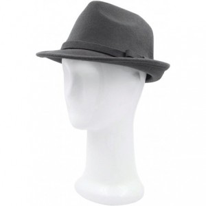 Fedoras Women's Deluxe 100% Wool Solid Color Fedora Hat - Grey - C51260W1ZEX $16.31
