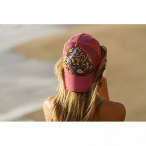Baseball Caps Trucker Hats for Women - Snapback Woman Caps in Lively Colors - Waveflower - Fuchsia - CE18Y93QYOO $23.18