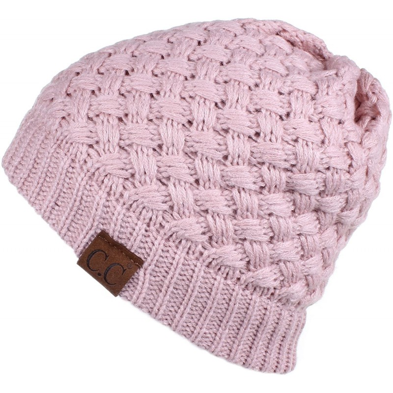 Skullies & Beanies Exclusives Knit Warm Inner Lined Soft Stretch Skully Beanie Hat (HAT-47) - Rose - C7189NUE7N2 $24.61