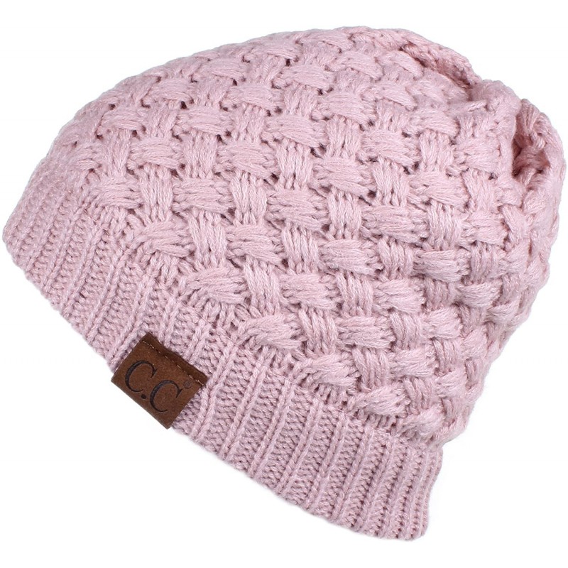 Skullies & Beanies Exclusives Knit Warm Inner Lined Soft Stretch Skully Beanie Hat (HAT-47) - Rose - C7189NUE7N2 $12.97