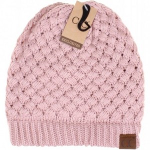 Skullies & Beanies Exclusives Knit Warm Inner Lined Soft Stretch Skully Beanie Hat (HAT-47) - Rose - C7189NUE7N2 $12.97