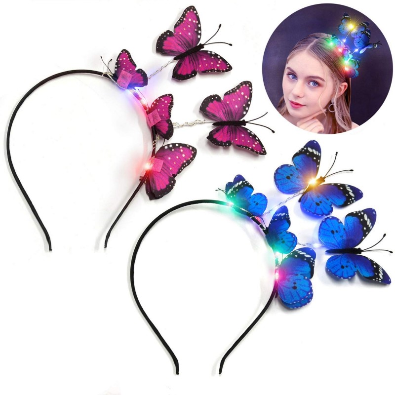 Headbands Butterfly Headbands Accessories Halloween - Blue - C818QLWSLM6 $10.81