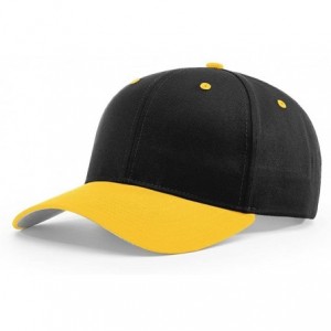 Baseball Caps 212 PRO Twill Snapback Flex Baseball HAT Blank FIT Cap - Black/Gold - C4186A2OXCD $10.58